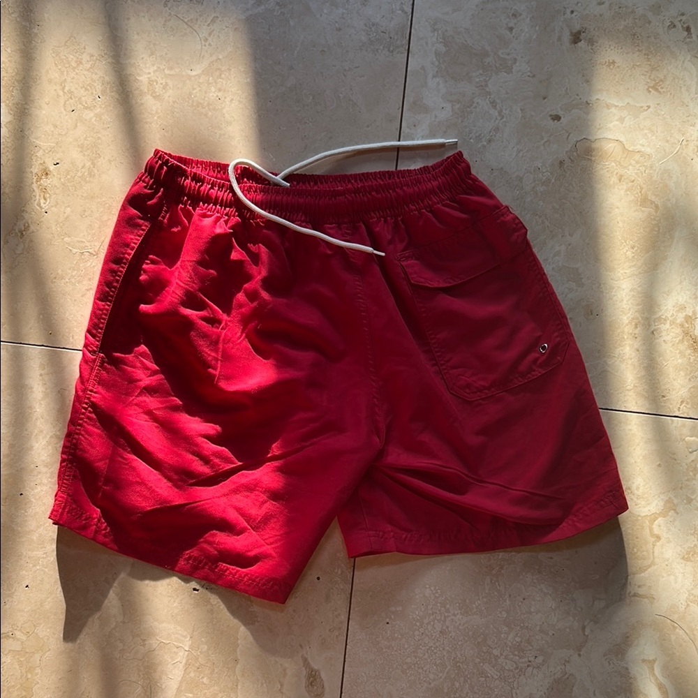 Classic Red Athletic Men's Shorts - Picture 2 of 3